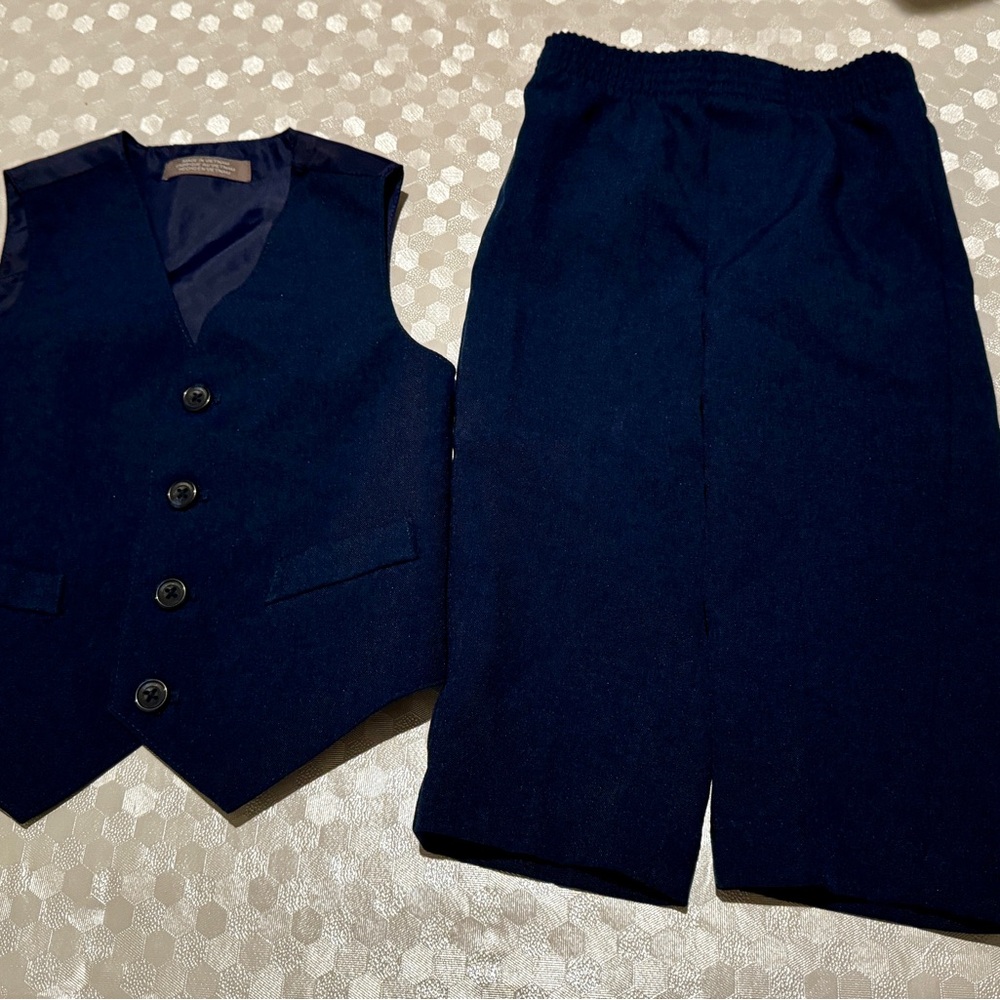 Van Heusen Navy Blue Vest and Pants Set